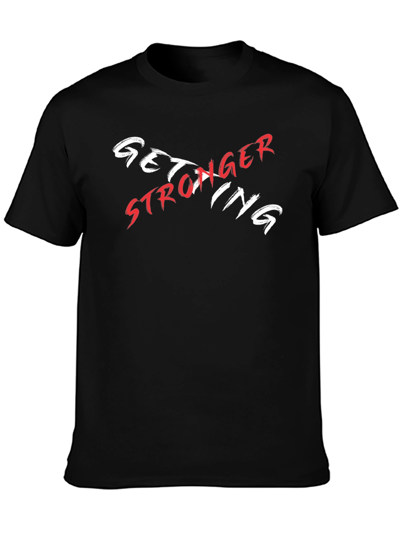 Camiseta Negra Get Stronger Diseño Moderno