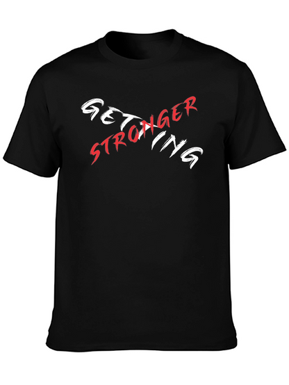 Camiseta Negra Get Stronger Diseño Moderno