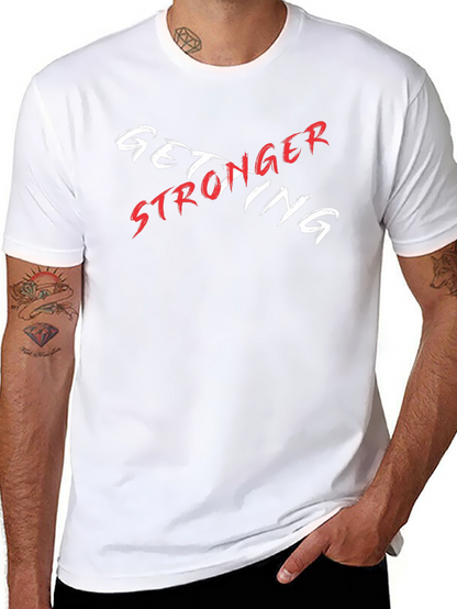Camiseta Negra Get Stronger Diseño Moderno