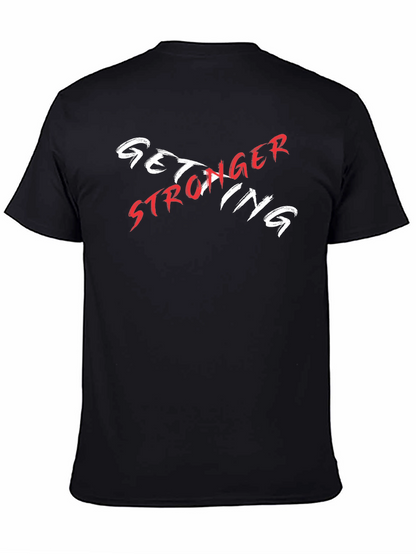 Camiseta Negra Get Stronger Diseño Moderno