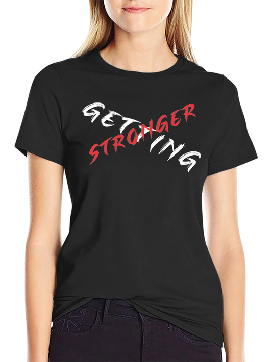 Camiseta Negra Get Stronger Diseño Moderno