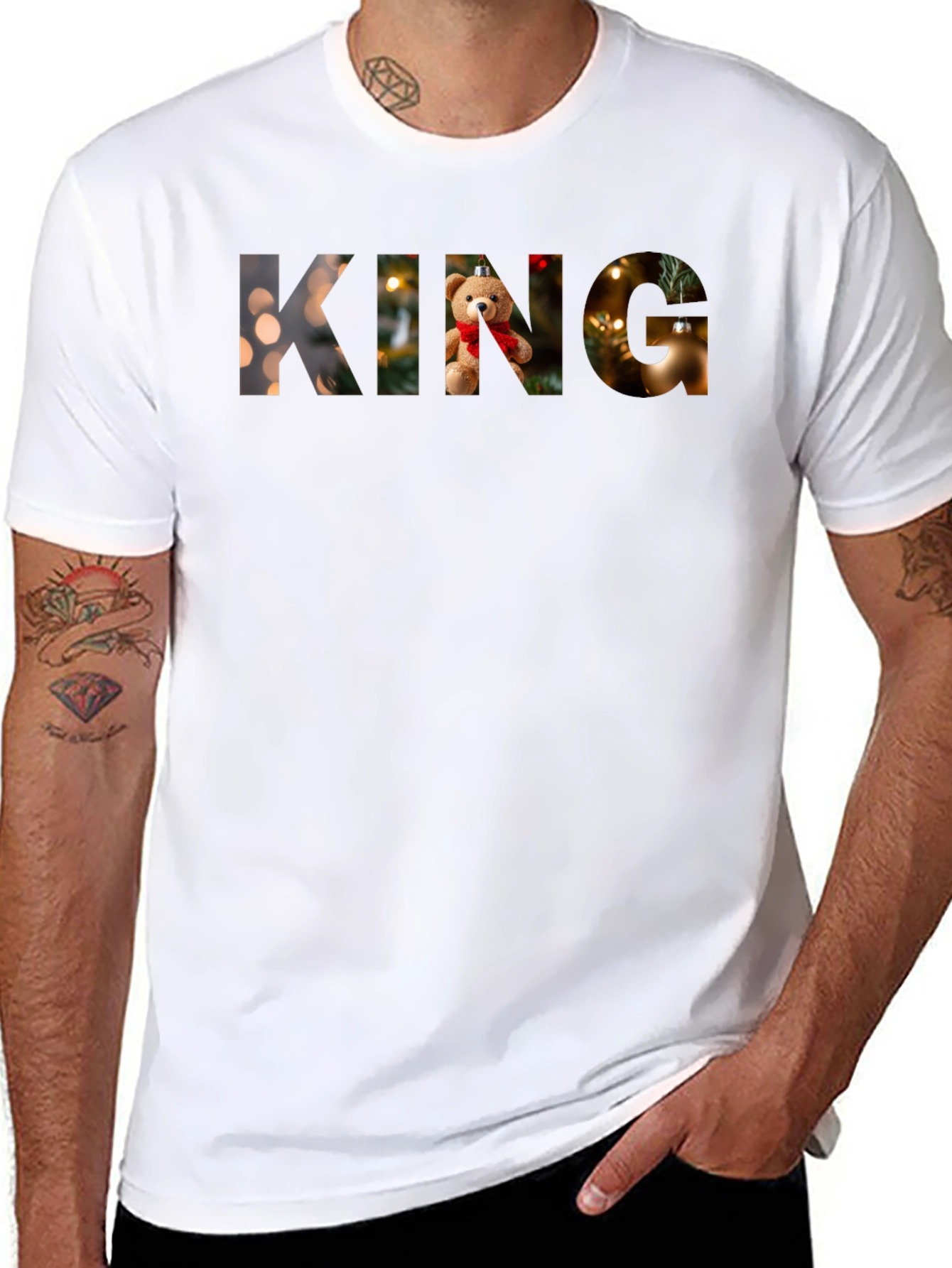 Camiseta Negra King Navideña
