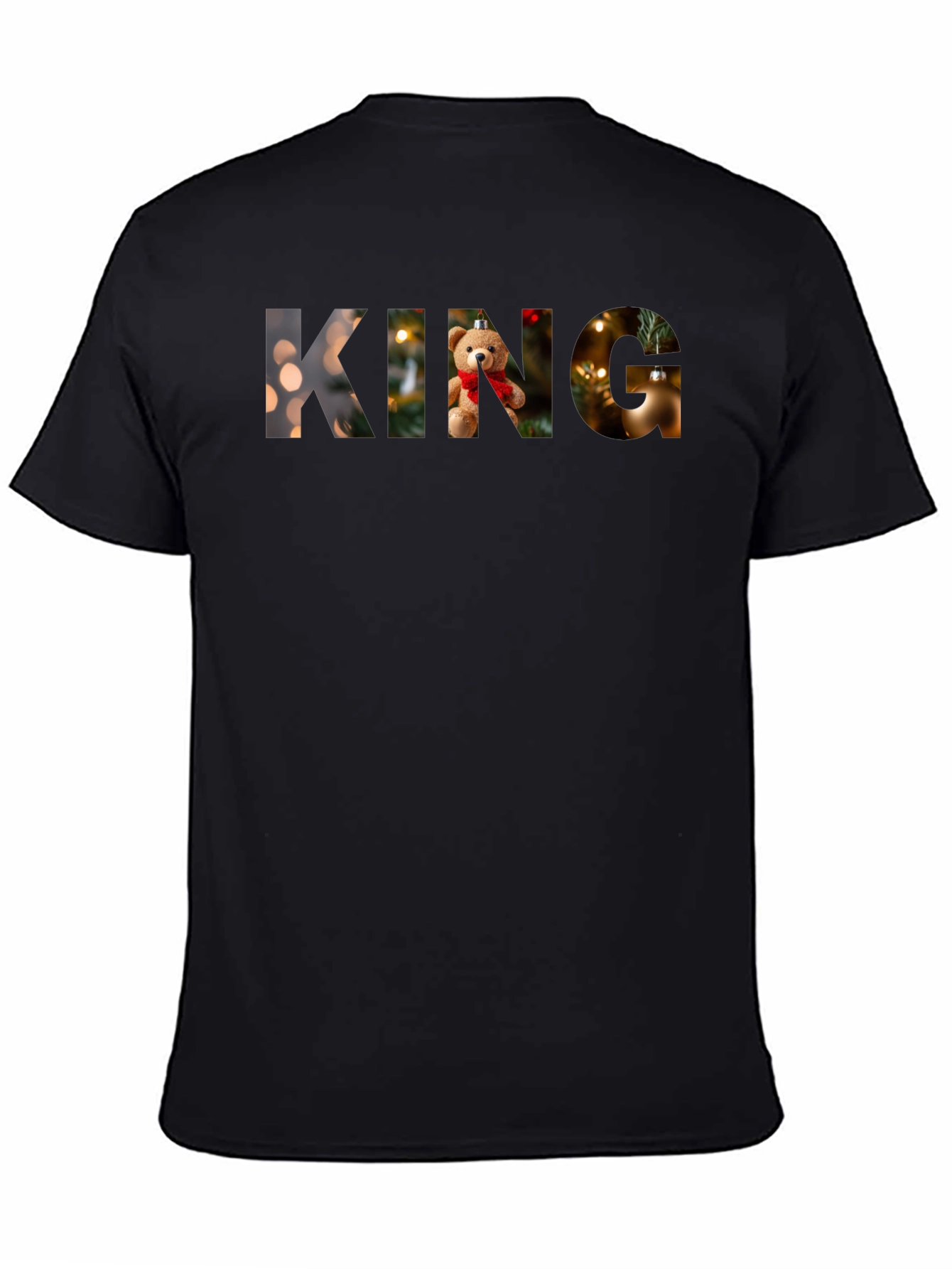 Camiseta Negra King Navideña