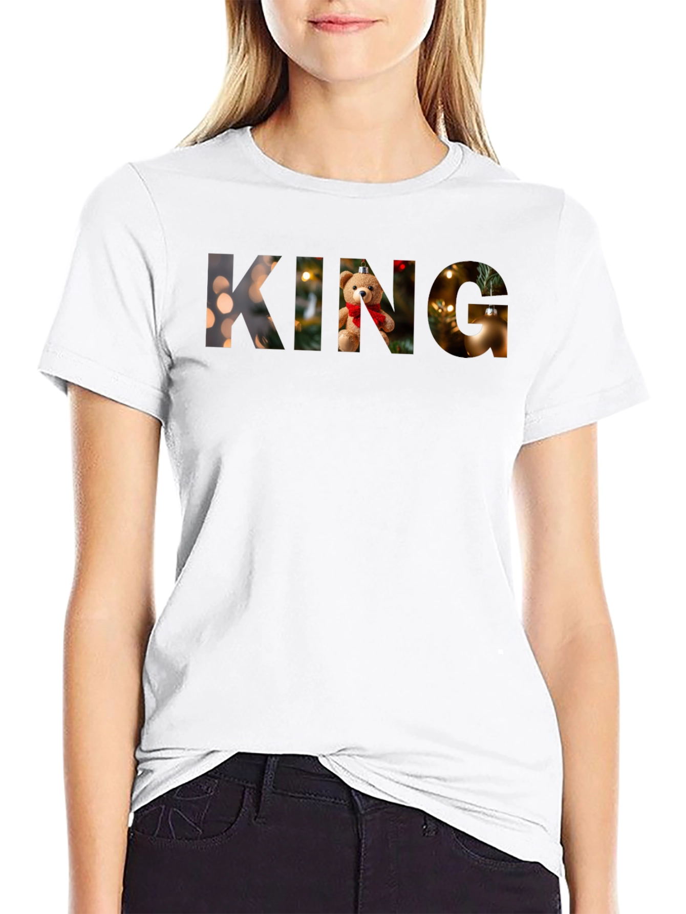 Camiseta Negra King Navideña