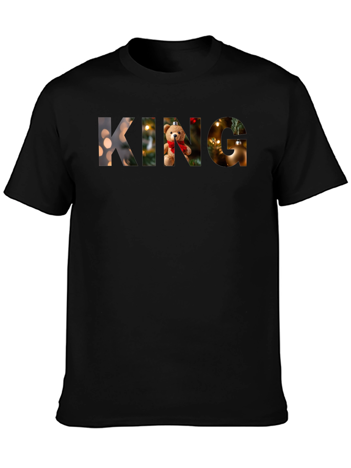 Camiseta Negra King Navideña