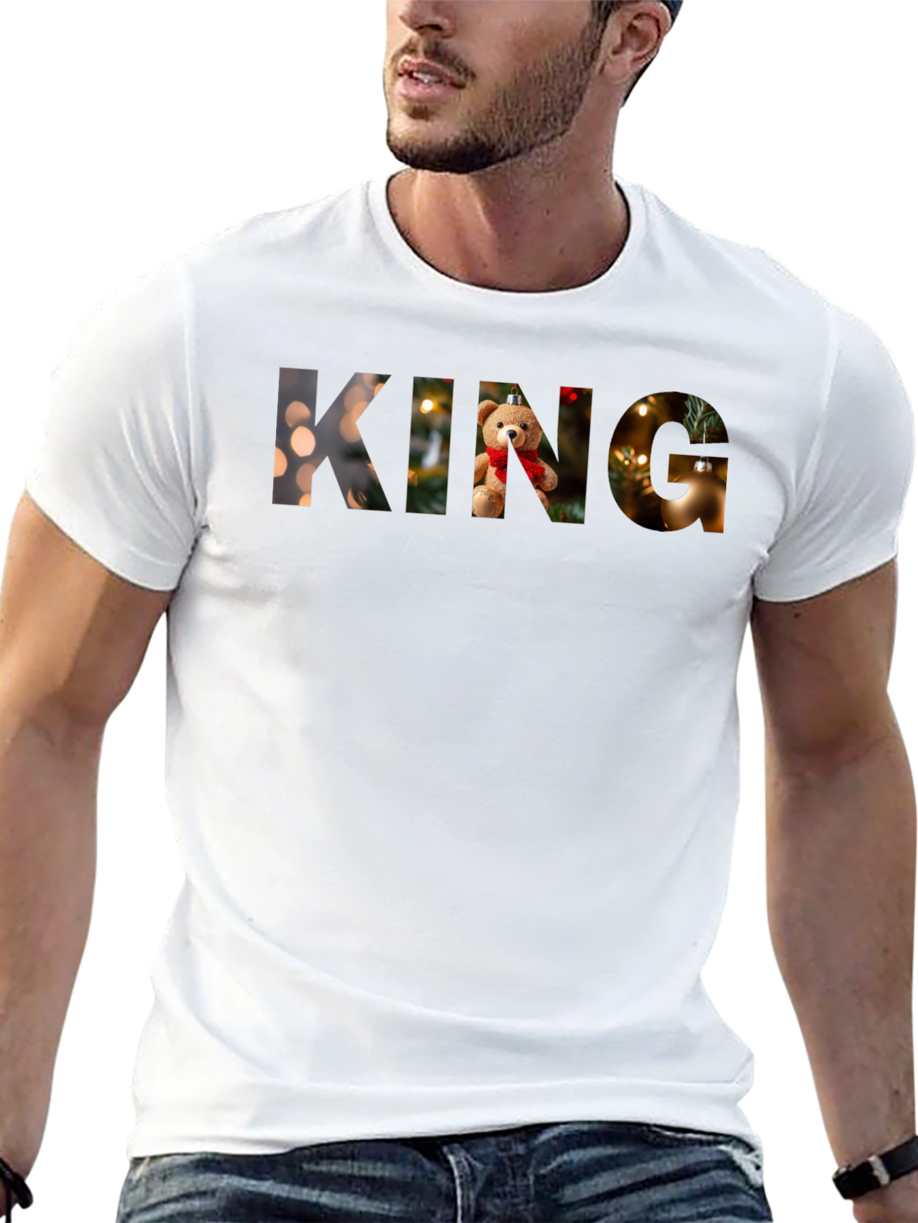 Camiseta Negra King Navideña