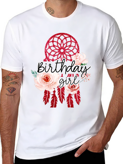Camiseta Negra Birthday Girl Atrapasueños Floral
