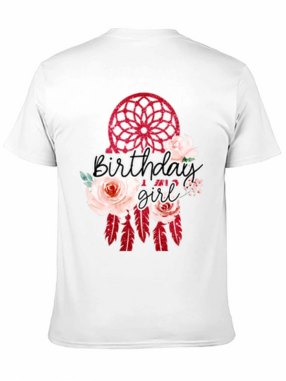Camiseta Negra Birthday Girl Atrapasueños Floral
