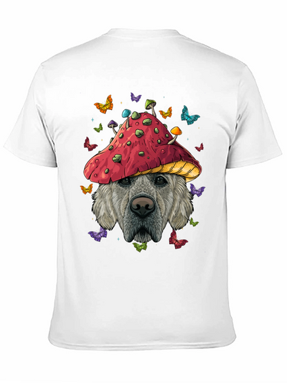 Camiseta Negra con Diseño de Perro y Hongo