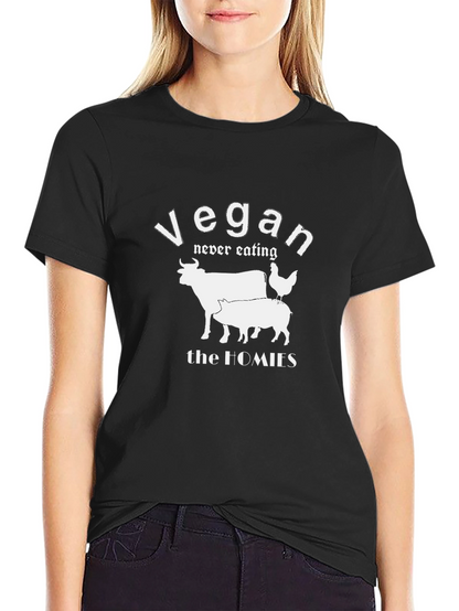 Camiseta Vegana Negra Never Eating the Homies