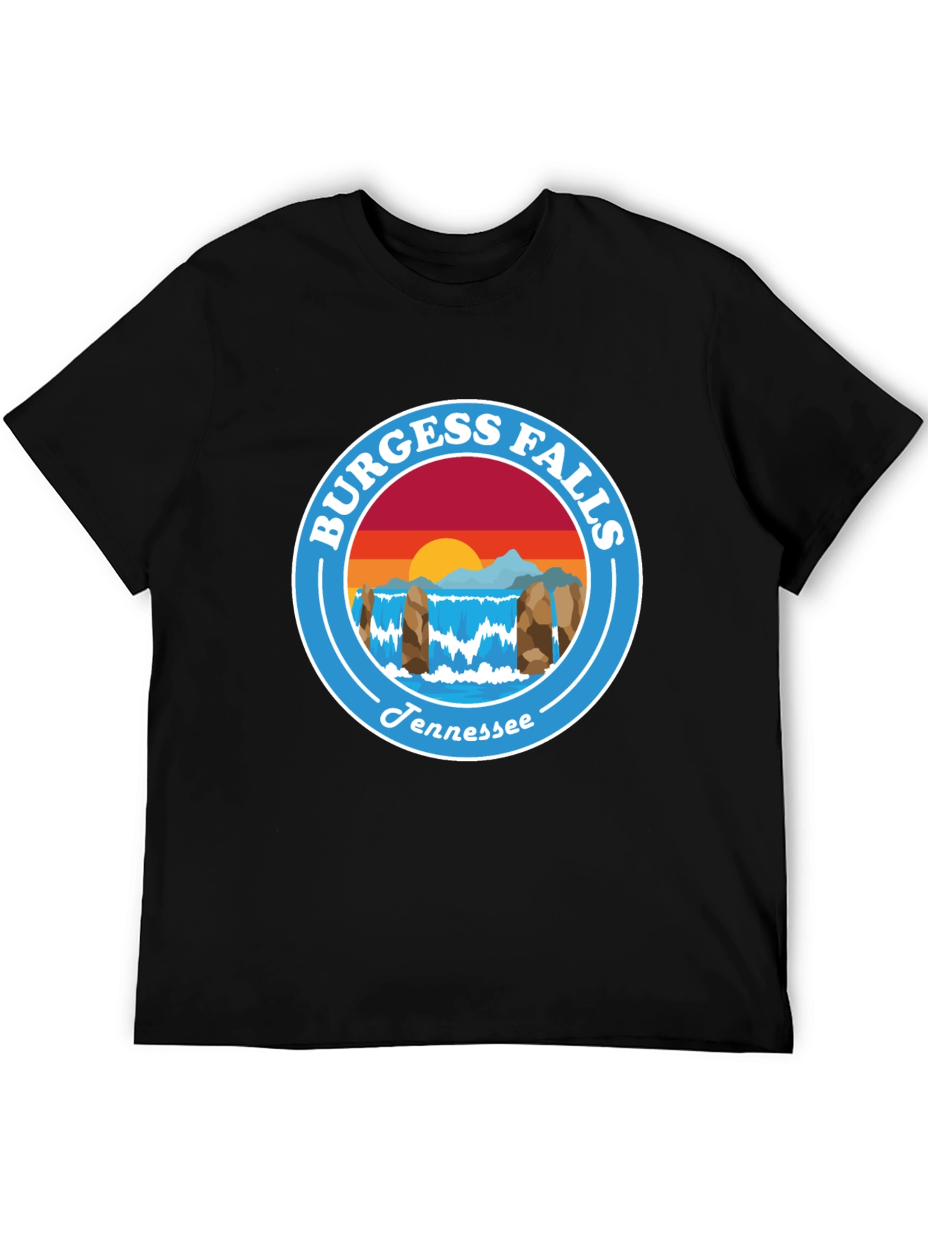 Camiseta Negra Burgess Falls Tennessee