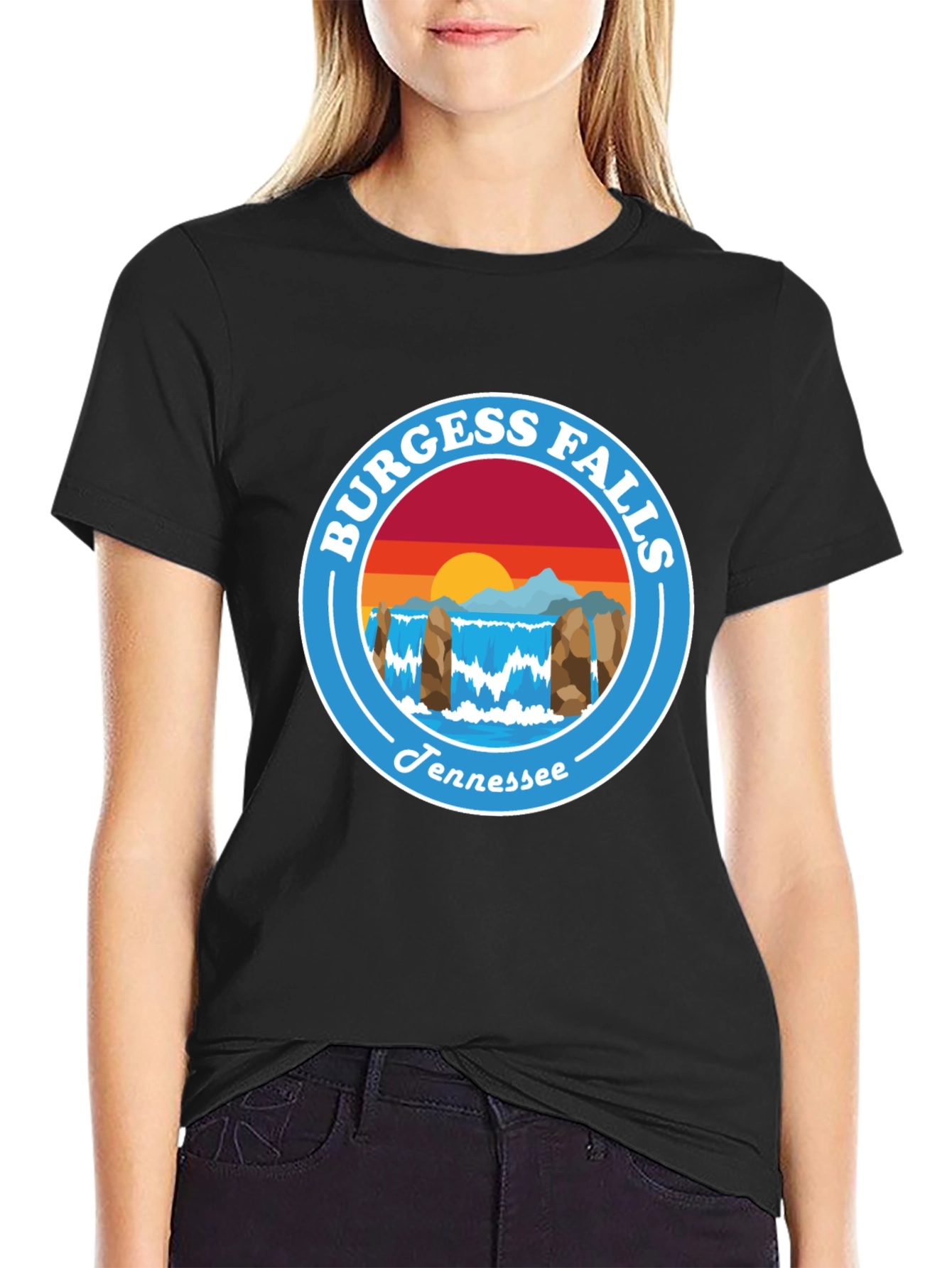 Camiseta Negra Burgess Falls Tennessee