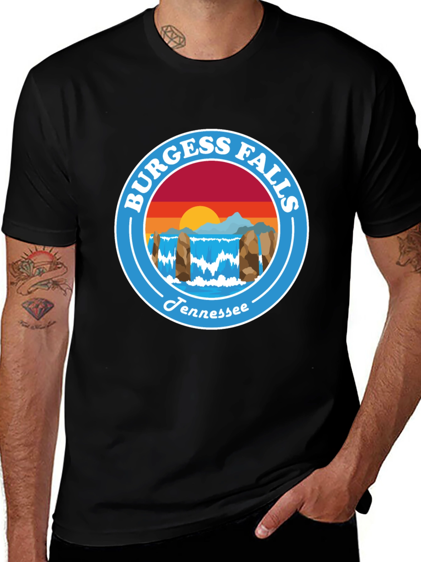 Camiseta Negra Burgess Falls Tennessee