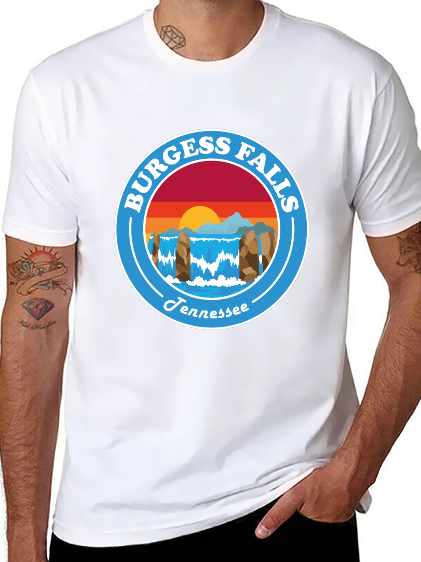 Camiseta Negra Burgess Falls Tennessee