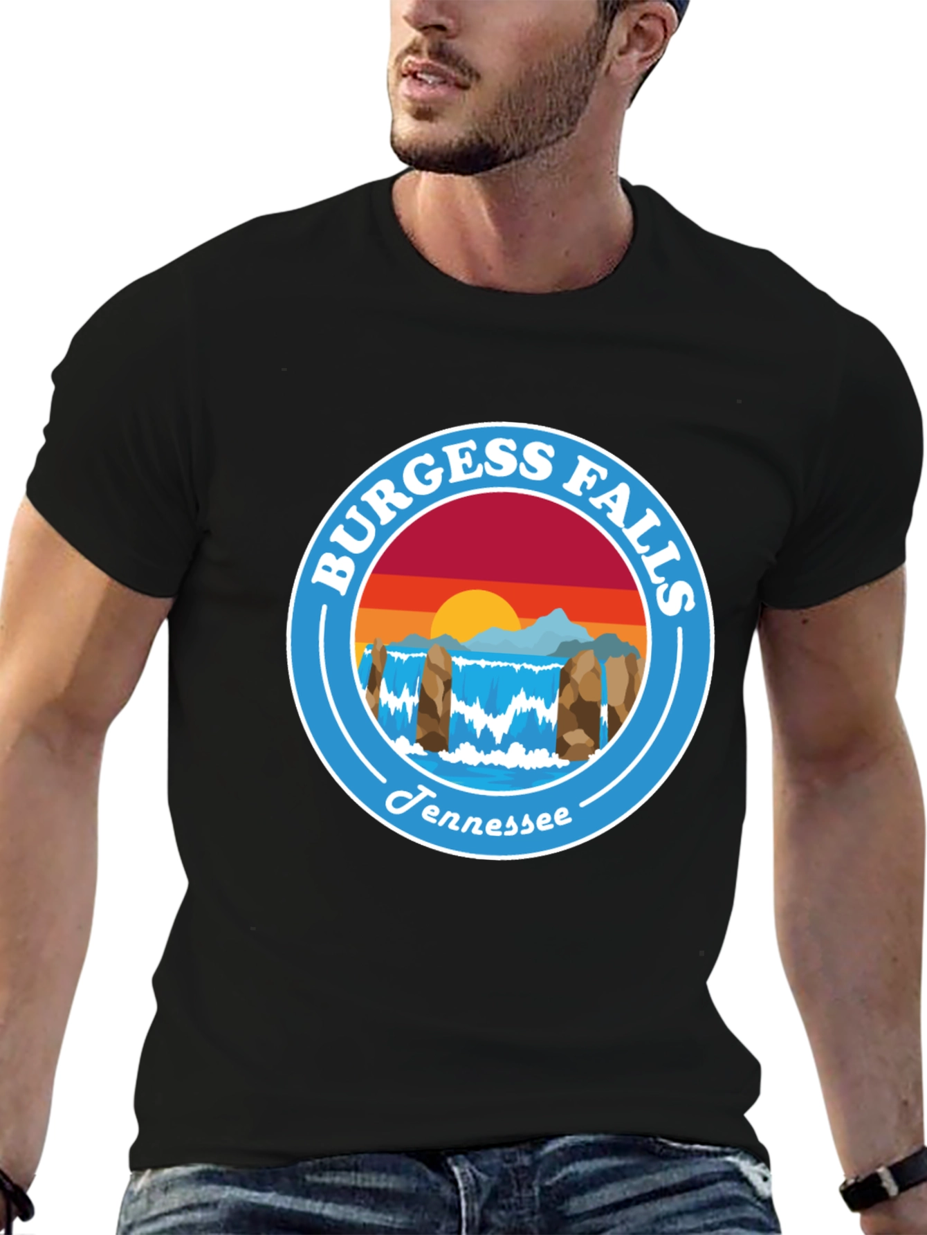 Camiseta Negra Burgess Falls Tennessee