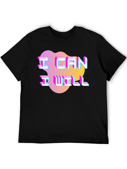 Camiseta Hombre Negra con Diseño Puedo Quiero