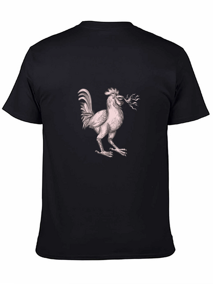 Camiseta Negra con Diseño de Gallo