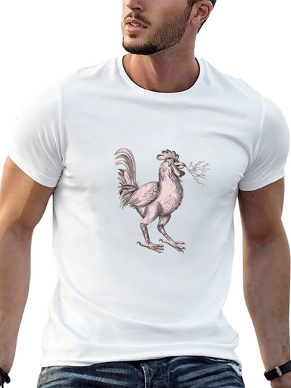 Camiseta Negra con Diseño de Gallo