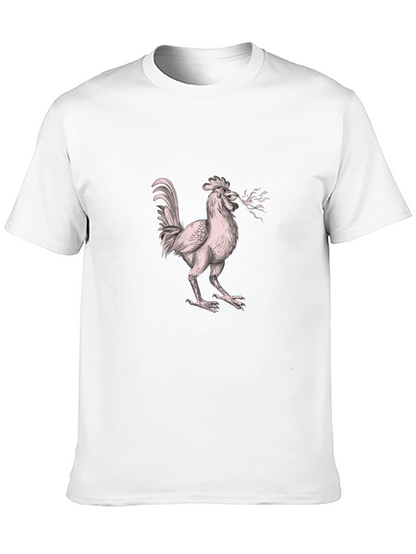 Camiseta Negra con Diseño de Gallo