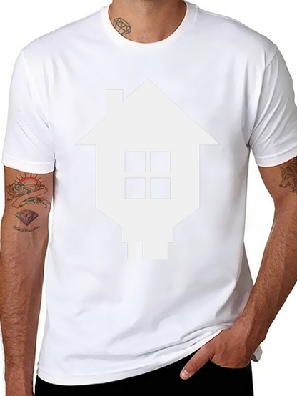 Camiseta Negra con Diseño de Casa Pixelada