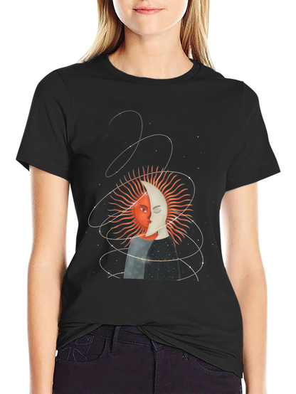 Camiseta Unisex Sol y Luna Diseño Celestial