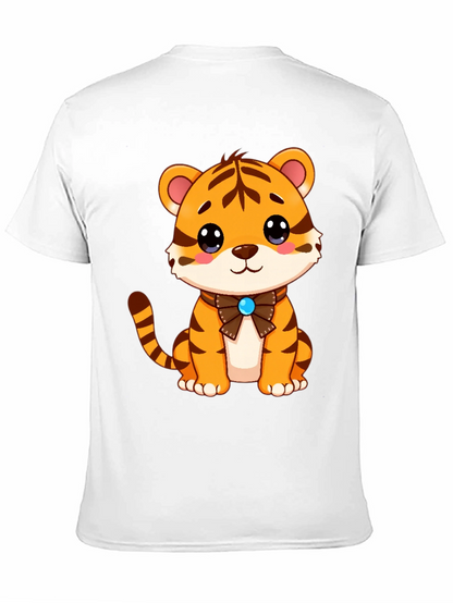 Camiseta Negra con Diseño de Tigre Adorable