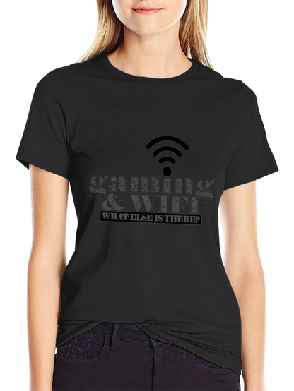 Camiseta Negra Gaming & WiFi para Gamers