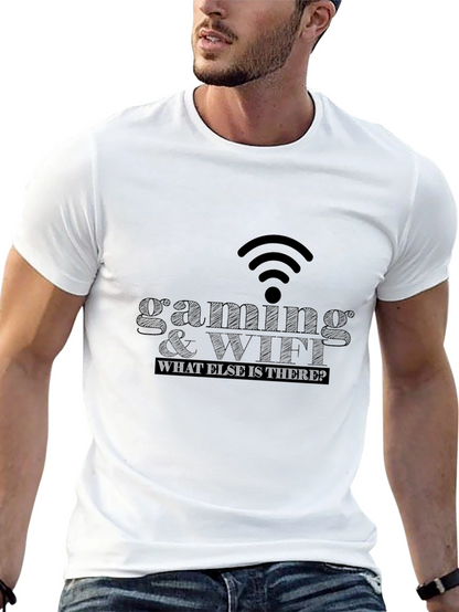 Camiseta Negra Gaming & WiFi para Gamers
