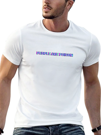 Camiseta Negra People Are Poison Estilo Distorsión