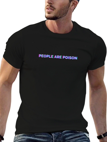Camiseta Negra People Are Poison Estilo Distorsión