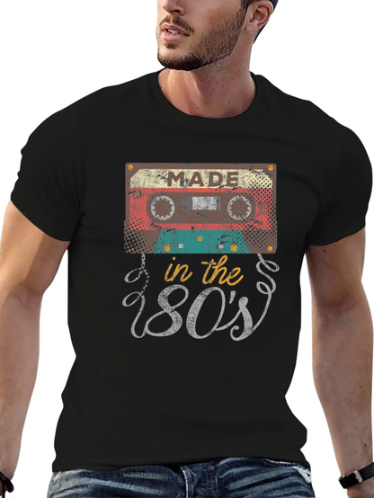 Camiseta Negra Retro Made in the 80s