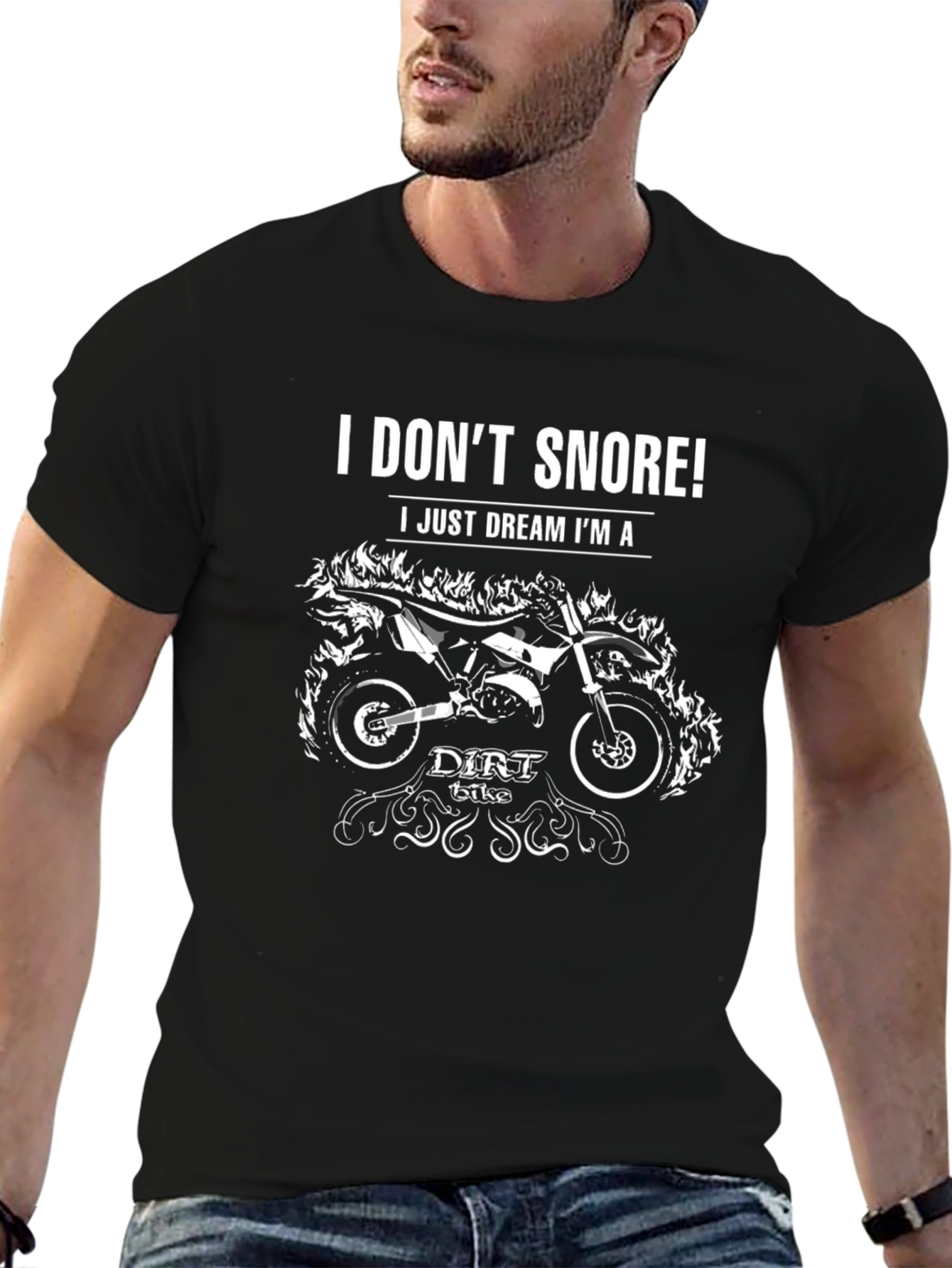Camiseta Negra: ¡No Ronco! Sueño con Motos
