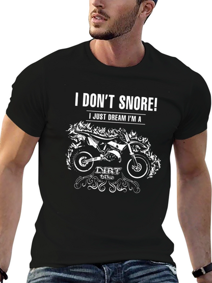 Camiseta Negra: ¡No Ronco! Sueño con Motos