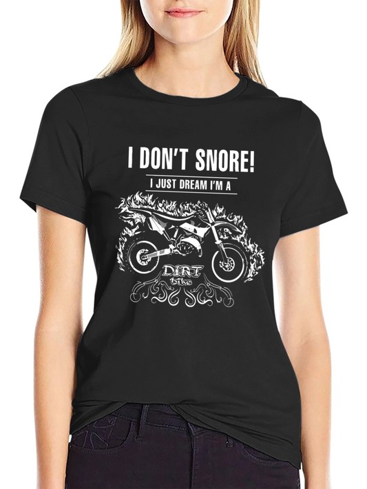 Camiseta Negra: ¡No Ronco! Sueño con Motos