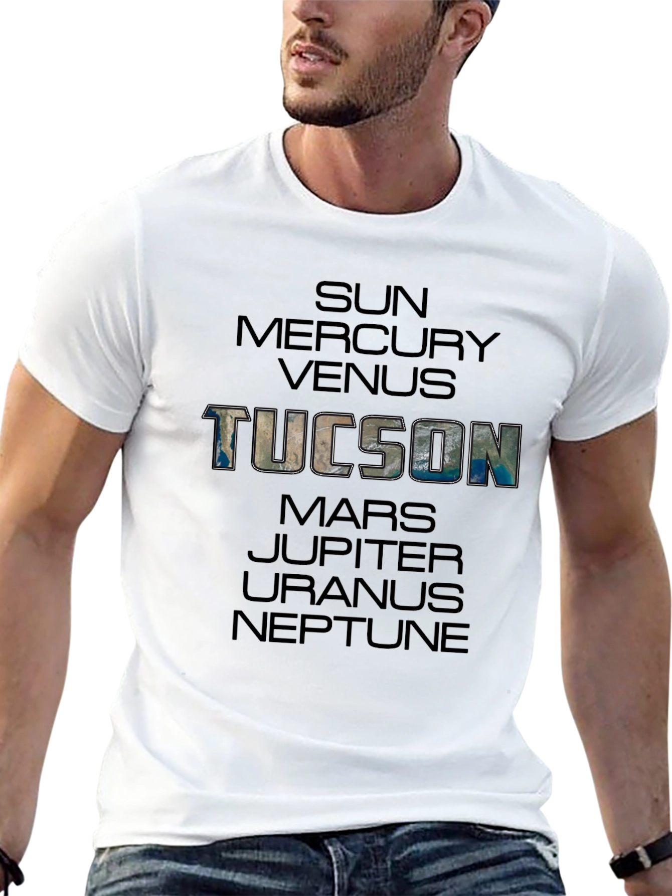 Camiseta Unisex Negra: Tucson y Planetas
