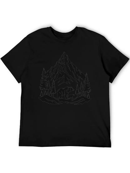 Camiseta Negra con Diseño de Montaña