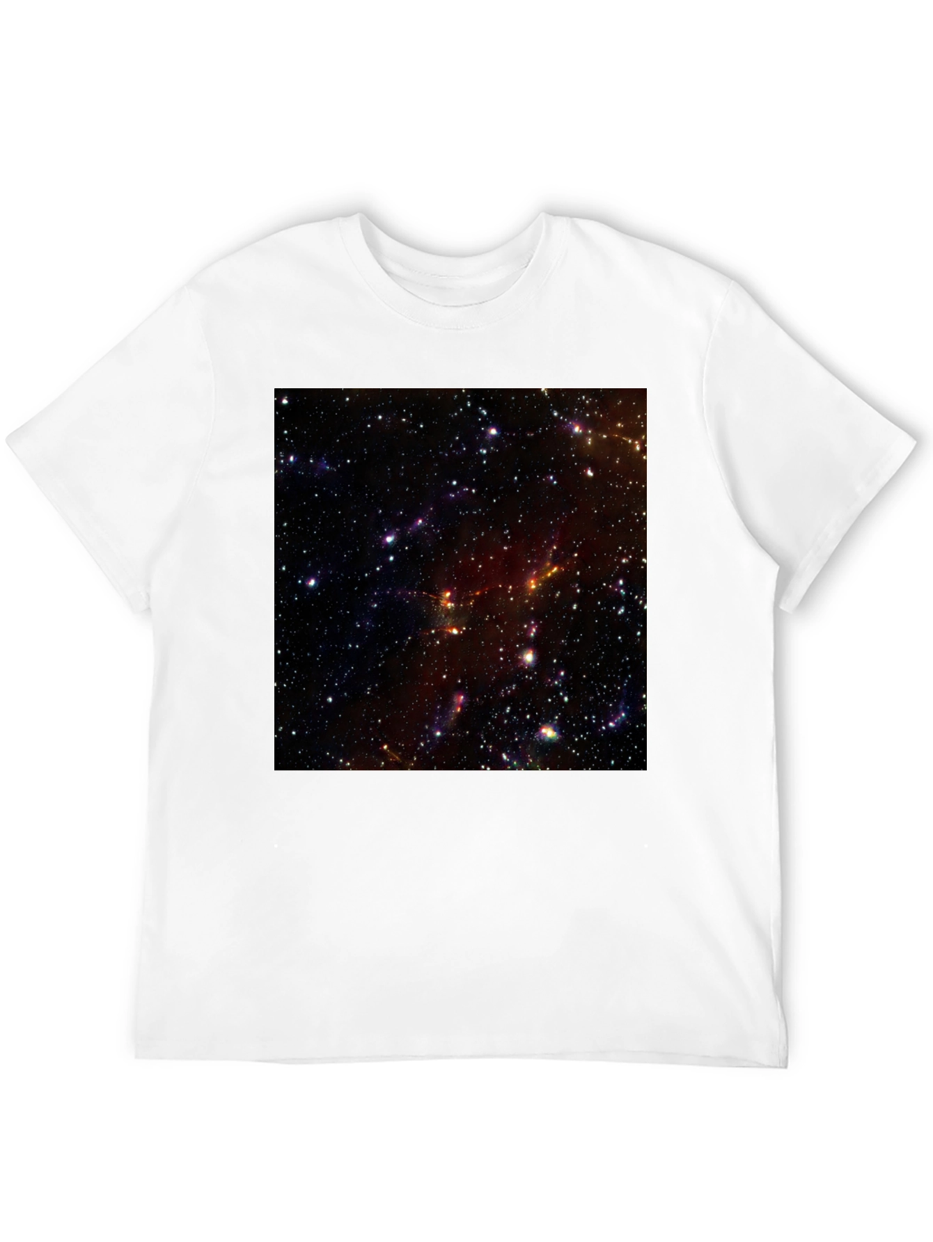 Camiseta Negra Estampado Espacio Cósmico