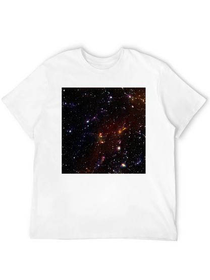 Camiseta Negra Estampado Espacio Cósmico