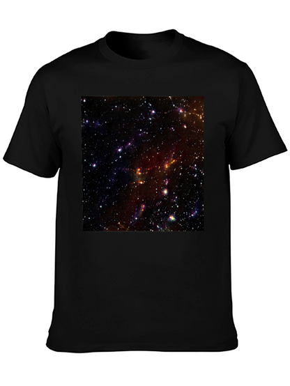 Camiseta Negra Estampado Espacio Cósmico