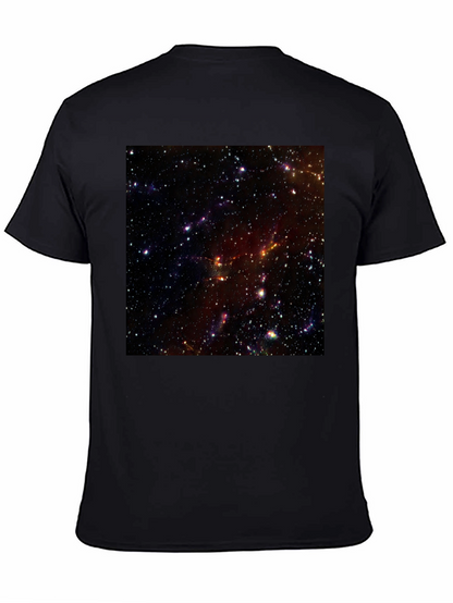 Camiseta Negra Estampado Espacio Cósmico