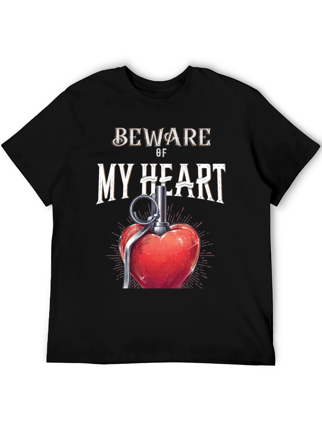 Camiseta Negra con Diseño de Corazón-Granada