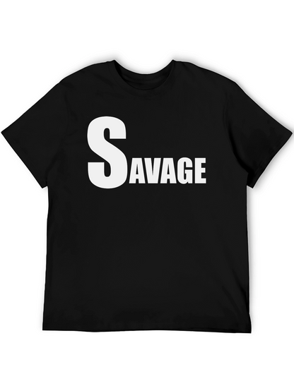 Camiseta Negra Savage para Hombre - Estilo Urbano