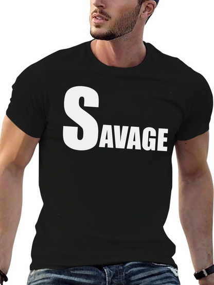 Camiseta Negra Savage para Hombre - Estilo Urbano