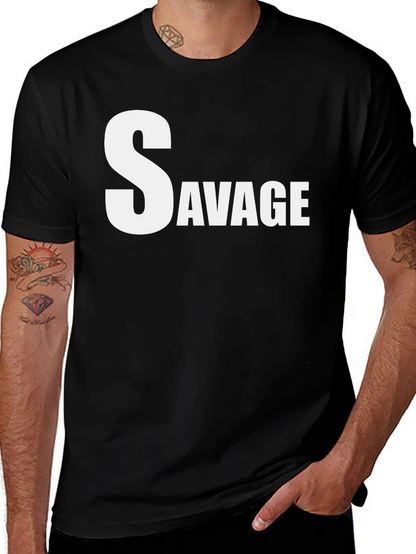Camiseta Negra Savage para Hombre - Estilo Urbano
