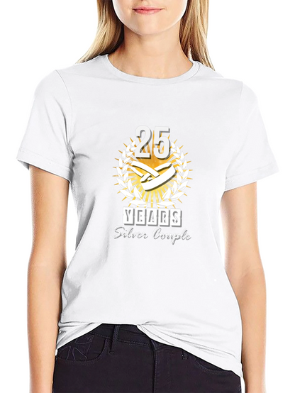 Camiseta Negra Aniversario 25 Años Pareja Plata