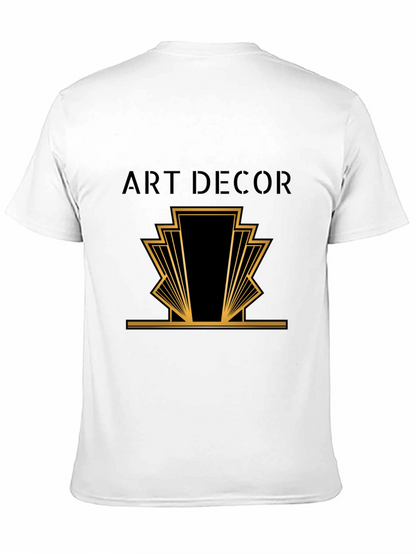 Camiseta Negra Hombre Diseño Art Deco