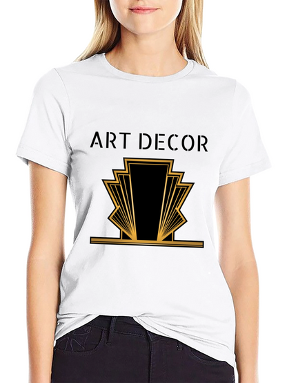 Camiseta Negra Hombre Diseño Art Deco