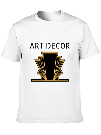 Camiseta Negra Hombre Diseño Art Deco