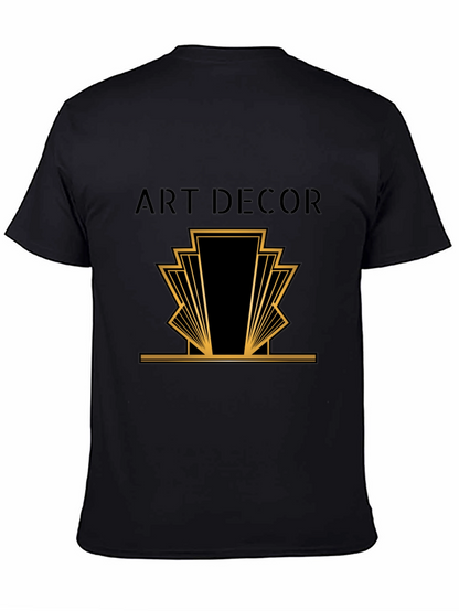 Camiseta Negra Hombre Diseño Art Deco