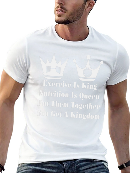 Camiseta Fitness: Ejercicio Rey Nutrición Reina